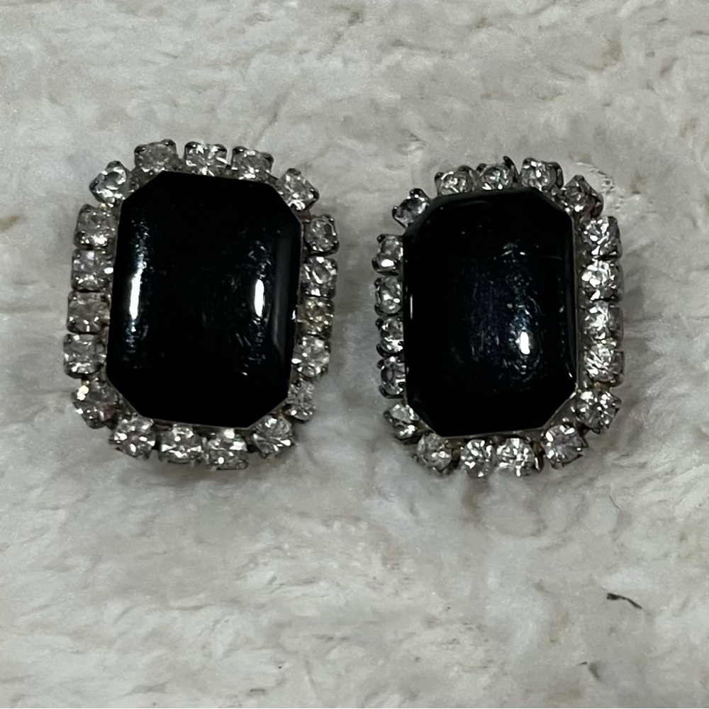 Black and Silver Statement Earrings